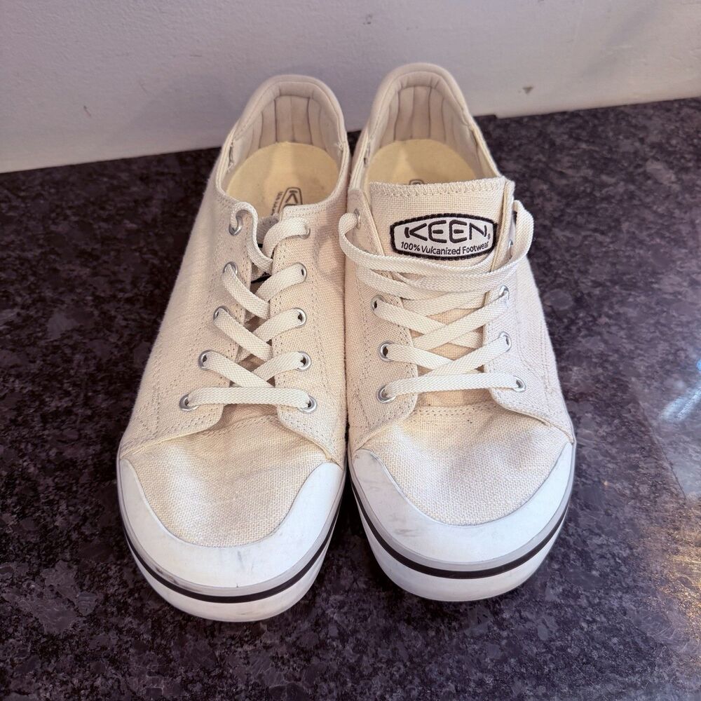 Keen Elsa IV Womens Sz 10 Beige Canvas Lifestyle Sneakers Shoes Luft Cell